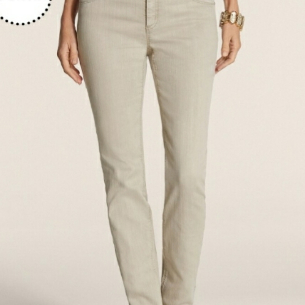 Chicos Zip Ankle So Slimming khaki colored jeans